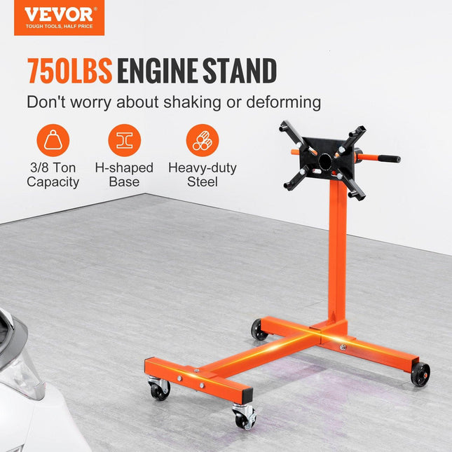 Engine Stand 750LBS Motor Hoist Dolly 360 Degree Adjustable Mounting Head.