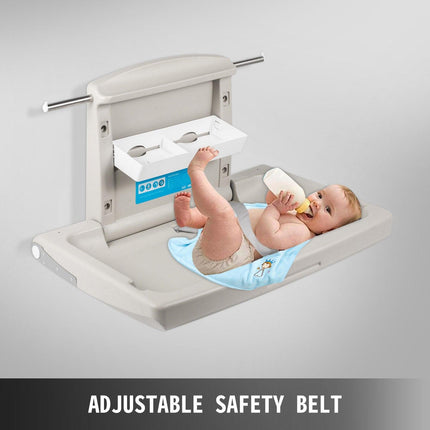 VEVOR Horizontal Baby Changing Table Wall-mounted Baby Diaper Changing Station Vertical Fold Down Baby Changing Table.