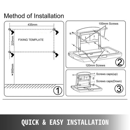 VEVOR Horizontal Baby Changing Table Wall-mounted Baby Diaper Changing Station Vertical Fold Down Baby Changing Table.