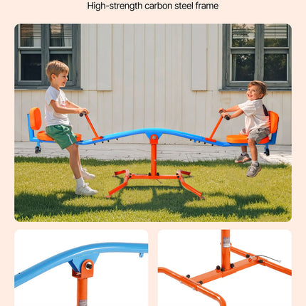 Kids Seesaw 136 kg Capacity 360 Degrees Rotating Teeter Totter Aged 3+.