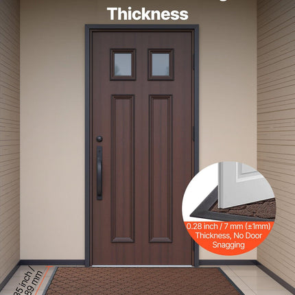 Front Door Mat, 1194 x 889 mm Commercial Floor Mat for Indoor and Outdoor, Modern Stylish Carpet with TPE Backing, Heavy Duty Washable Entry Industrial Rug for Hallway, Balcony, Garage, Brown.