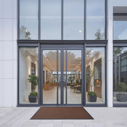 Front Door Mat, 1194 x 889 mm Commercial Floor Mat for Indoor and Outdoor, Modern Stylish Carpet with TPE Backing, Heavy Duty Washable Entry Industrial Rug for Hallway, Balcony, Garage, Brown.