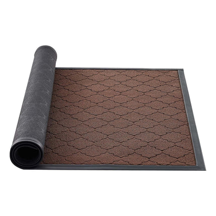 Front Door Mat, 1194 x 889 mm Commercial Floor Mat for Indoor and Outdoor, Modern Stylish Carpet with TPE Backing, Heavy Duty Washable Entry Industrial Rug for Hallway, Balcony, Garage, Brown.