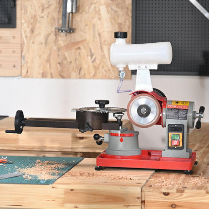Circular Saw Blade Sharpener, 370W Saw Blade Grinding with Water Injection, Water Injection Circular Saw Blade Sharpening & 6 Saw Centerings, 5-inch Grinding Wheel for Carbide Tipped Saw Blades.