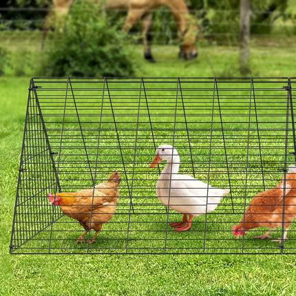 Chicken Tunnels, 729 x 200 x 61.5cm(LxWxH) Chicken Tunnels for Yard, Portable Chicken Tunnels for Outside with Corner Frames, 2 Sets, Suitable for Chickens, Ducks, Rabbits.