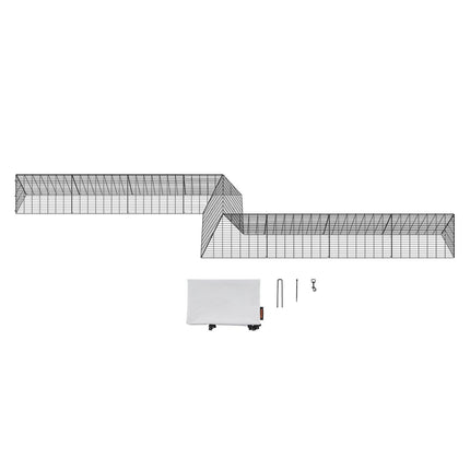 Chicken Tunnels, 729 x 200 x 61.5cm(LxWxH) Chicken Tunnels for Yard, Portable Chicken Tunnels for Outside with Corner Frames, 2 Sets, Suitable for Chickens, Ducks, Rabbits.