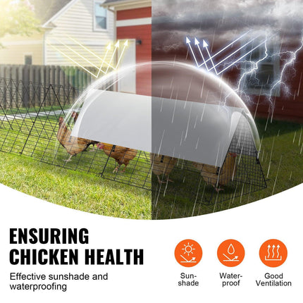 Chicken Tunnels, 400x100x61.5 cm(LxWxH) Chicken Tunnels for Yard, Portable Chicken Tunnels for Outside with Corner Frames, Chicken Coop Run, Suitable for Chickens, Ducks, Rabbits.