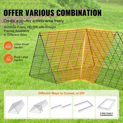 Chicken Tunnels, 400x100x61.5 cm(LxWxH) Chicken Tunnels for Yard, Portable Chicken Tunnels for Outside with Corner Frames, Chicken Coop Run, Suitable for Chickens, Ducks, Rabbits.