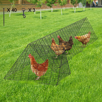 Chicken Tunnels, 400x100x61.5 cm(LxWxH) Chicken Tunnels for Yard, Portable Chicken Tunnels for Outside with Corner Frames, Chicken Coop Run, Suitable for Chickens, Ducks, Rabbits.