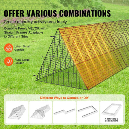 Chicken Tunnels, 300 x 71 x 61.5cm (LxWxH) Chicken Tunnels for Yard, Portable Chicken Tunnels for Outside Easy Installation, Chicken Coop Run, Suitable for Chickens, Ducks, Rabbits.