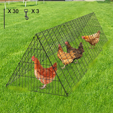 Chicken Tunnels, 300 x 71 x 61.5cm (LxWxH) Chicken Tunnels for Yard, Portable Chicken Tunnels for Outside Easy Installation, Chicken Coop Run, Suitable for Chickens, Ducks, Rabbits.