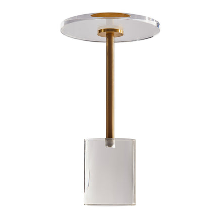Clear Acrylic End Table, Acrylic Side Table with a Solid Base, 11.9 x 11.9 inch Round Tabletop, 21.4 inch High, for Coffee, Drink, Food, Snack used in Living Room, Bedroom, and Study.