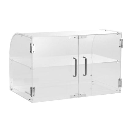 Pastry Display Case, 2-Tier Commercial Countertop Bakery Display Case, Acrylic Display Box with Rear Door Access & Removable Shelves, Keep Fresh for Donut Bagels Cake Cookie.