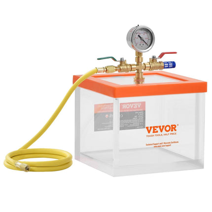 2 Gallon Vacuum Chamber, Upgraded Multipurpose Acrylic Vacuum Degassing Chamber, Transparent Vacuum Chamber, for Resin Degassing, Silica Gel Degassing, Gypsum Degassing and Vacuum Extraction.