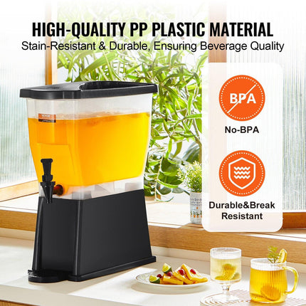 Beverage Dispenser, 3 Gallon Drink Dispenser for Parties, Plastic Juice Dispenser with Stand Spigot Lid, Iced Tea Lemonade Juice Water Dispenser, for Restaurants, Hotels, Parties.