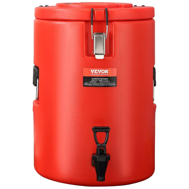 Stainless Steel Insulated Beverage Dispenser, 17.2 Liter, Thermal Hot and Cold Drink Server Dispenser with Spigot Handle, Food-grade for Hot Tea Coffee Water Restaurant Drink Shop.
