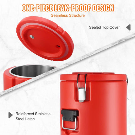 Stainless Steel Insulated Beverage Dispenser, 17.2 Liter, Thermal Hot and Cold Drink Server Dispenser with Spigot Handle, Food-grade for Hot Tea Coffee Water Restaurant Drink Shop.