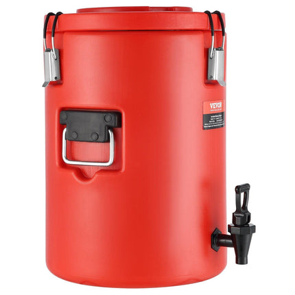 Stainless Steel Insulated Beverage Dispenser, 17.2 Liter, Thermal Hot and Cold Drink Server Dispenser with Spigot Handle, Food-grade for Hot Tea Coffee Water Restaurant Drink Shop.
