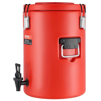 Stainless Steel Insulated Beverage Dispenser, 17.2 Liter, Thermal Hot and Cold Drink Server Dispenser with Spigot Handle, Food-grade for Hot Tea Coffee Water Restaurant Drink Shop.