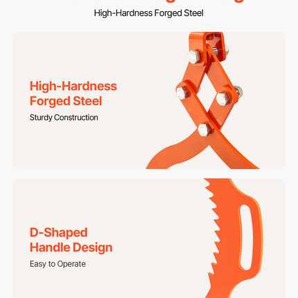 32in Log Lifting Tongs, 2-Claw Log Tongs, Heavy Duty Steel Log Grapple, 1543LBS Lifting Capacity, Swivel Log Graper Timber, Eagle Claw Design, Log Skidding Tongs for Trucks, Tractors, Forklifts.