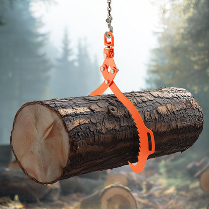 32in Log Lifting Tongs, 2-Claw Log Tongs, Heavy Duty Steel Log Grapple, 1543LBS Lifting Capacity, Swivel Log Graper Timber, Eagle Claw Design, Log Skidding Tongs for Trucks, Tractors, Forklifts.