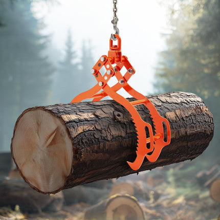 36in Log Lifting Tongs, 4-Claw Log Tongs, Heavy Duty Steel Log Grapple, 3300LBS Lifting Capacity, Swivel Log Graper Timber, Eagle Claw Design, Log Skidding Tongs for Trucks, Tractors, Forklifts.