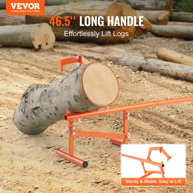 Timberjack, 46.5 in, Heavy Duty Steel Log Lifter, Log Roller with Adjustable Cant Hook, Logging Tools Log Jack for Logs Ups to 15" Dia, Timber Jack for Rolling Cutting Lifting Logs.