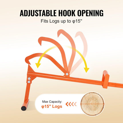 Timberjack, 46.5 in, 4 in 1 Heavy Duty Steel Log Lifter, Multifunctional Log Roller Adjustable Cant Hook, Logging Tools Log Jack, Forestry Multitool for Rolling Cutting Lifting Logs.