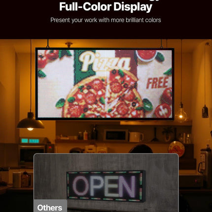 27x14in Programmable LED Sign Digital Scrolling Display Board P5 Fullcolor.