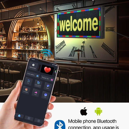 27x14in Programmable LED Sign Digital Scrolling Display Board P5 Fullcolor.