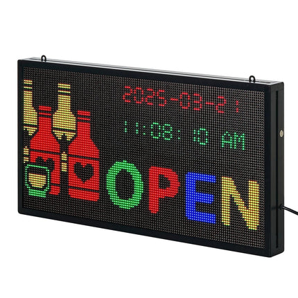 27x14in Programmable LED Sign Digital Scrolling Display Board P5 Fullcolor.