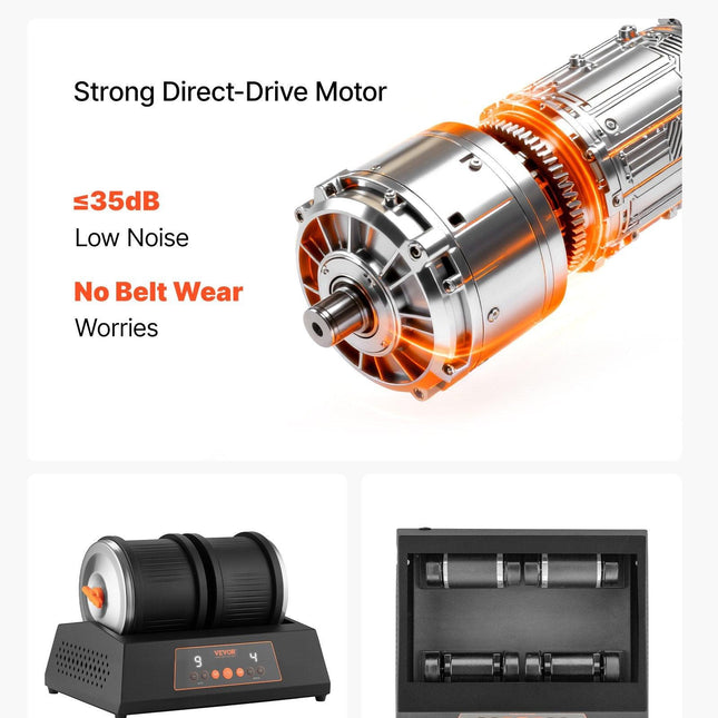 Rock Tumbler Kit, 8 lbs Rock Polishing Kit, 4 Speed Settings 9-Day Polishing Timer Stone Polishing Kit, Double Barrel Rock Polisher with Adapter, Rock Polisher for Adults and Kids.