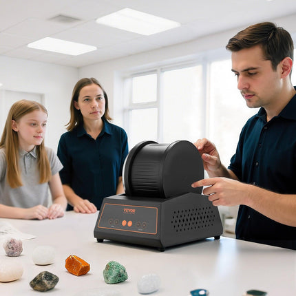 Rock Tumbler Kit, 4lbs Rock Polishing Kit, 4 Speed Settings 9-Day Polishing Timer Stone Polishing Kit, Belt-Free Rock Polisher with Adapter & Overload Protection, Rock Polisher for Adults Kids.