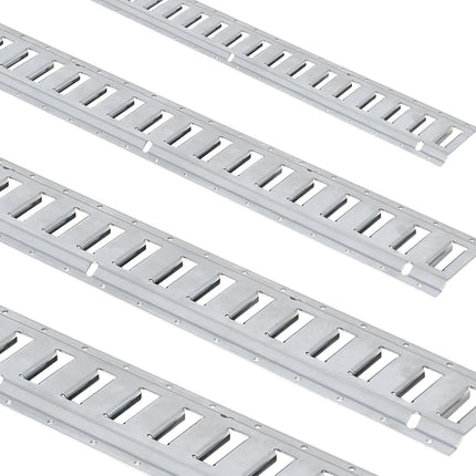 VEVOR E Track Tie-Down Rail Kit, 24PCS 1524 mm E-Tracks Set Includes 8 Steel Rails & 8 O-Rings & 8 Tie-Offs with D-Ring, Versatile Trailer Securing Accessories for Cargo Motorcycles Bikes, 816 kg Load.