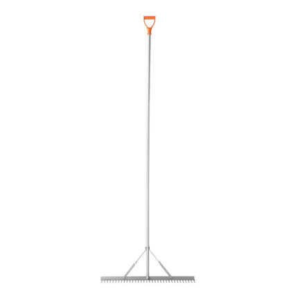 Landscape Rake, 914 mm Wide Head 2590 mm Handle, Large Heavy Duty Aluminum Landscaping Leaf Rake Tool, Asphalt Level for Loosening Soil, Garden & Yard, Pond Gravel & Beach Lawn Care, 15.8m Rope.