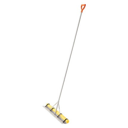 Landscape Rake, 914 mm Wide Head 2590 mm Handle, Large Heavy Duty Aluminum Landscaping Leaf Rake Tool, Asphalt Level for Loosening Soil, Garden & Yard, Pond Gravel & Beach Lawn Care, 15.8m Rope.