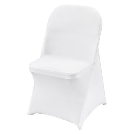 Stretch Spandex Folding Chair Covers, Universal Fitted Chair Cover, Removable Washable Protective Slipcovers, for Wedding, Holiday, Banquet, Party, Celebration, Dining (100PCS White).