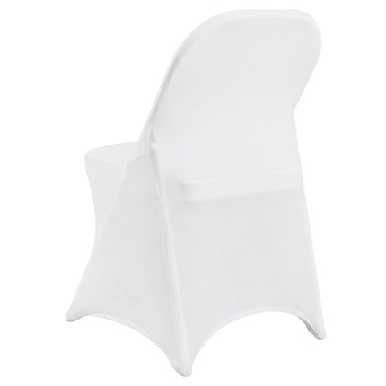 Stretch Spandex Folding Chair Covers, Universal Fitted Chair Cover, Removable Washable Protective Slipcovers, for Wedding, Holiday, Banquet, Party, Celebration, Dining (100PCS White).