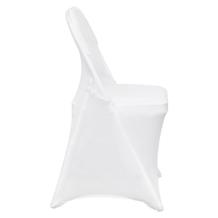 Stretch Spandex Folding Chair Covers, Universal Fitted Chair Cover, Removable Washable Protective Slipcovers, for Wedding, Holiday, Banquet, Party, Celebration, Dining (100PCS White).
