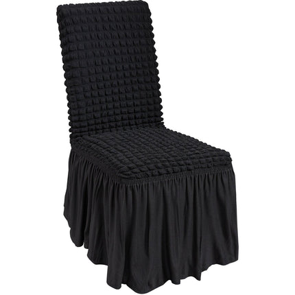 Stretch Spandex Folding Chair Covers, Universal Fitted Chair Cover with Skirt, Removable Washable Protective Slipcovers, for Wedding, Holiday, Banquet, Party, Celebration, Dining (4 PCS Black).