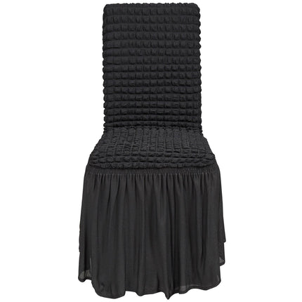 Stretch Spandex Folding Chair Covers, Universal Fitted Chair Cover with Skirt, Removable Washable Protective Slipcovers, for Wedding, Holiday, Banquet, Party, Celebration, Dining (4 PCS Black).