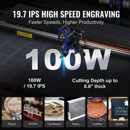 100W CO2 Laser Engraver Engraving Carving Print Machine 600x900 mm Workbed.