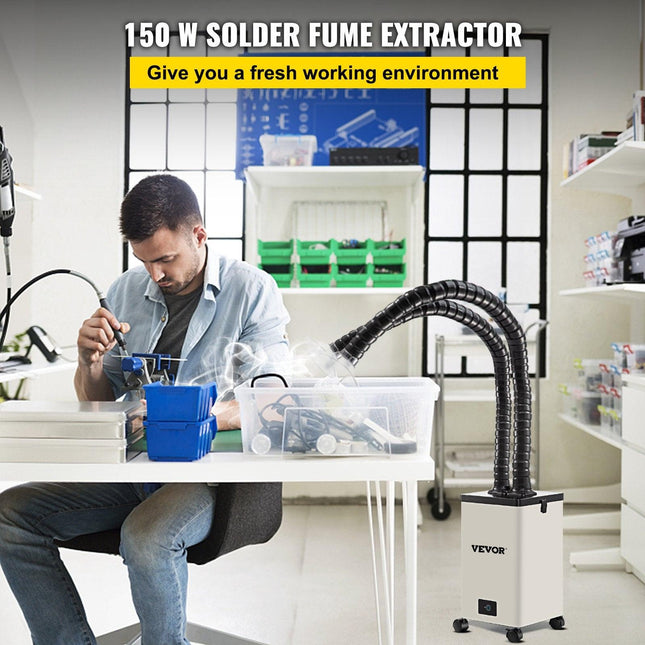 VEVOR Filter Fume Extractor Pure Air Fume Extractor 150W with 3 Stage Filters.