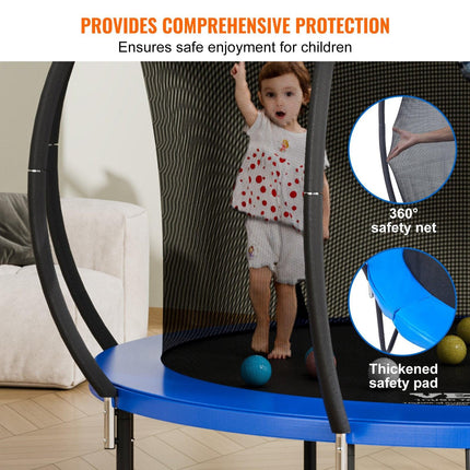 10FT Trampoline, 330 lbs Trampoline with Enclosure Net, Ladder, and Curved Pole, Heavy Duty Trampoline with Jumping Mat and Spring Cover Padding, Outdoor Recreational Trampolines for Kids Adults.