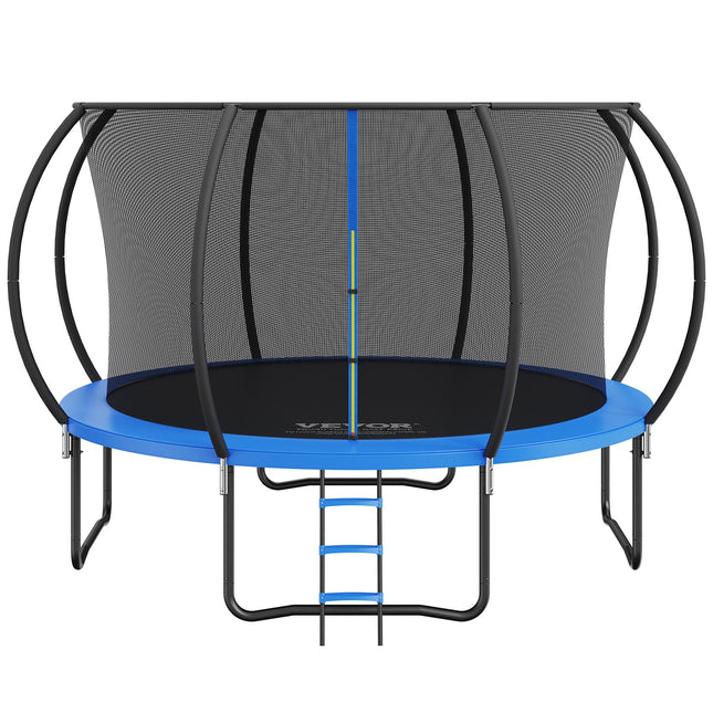 3.66m Trampoline, 181 kg Trampoline with Enclosure Net, Ladder, and Curved Pole, Heavy Duty Trampoline with Jumping Mat and Spring Cover Padding, Outdoor Recreational Trampolines for Kids Adults.