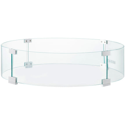 Fire Pit Wind Guard, Glass Flame Guard, Round Glass Shield, 1/4-Inch Thick Fire Table, Clear Tempered Glass Flame Guard, Aluminum Alloy Feet for Propane, Gas, Outdoor (23 x 23 x 6 Inch).