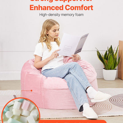 91 cm Round Bean Bag Chair with Removable Cover & Dutch Velvet Pink.