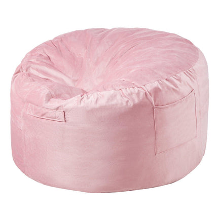 91 cm Round Bean Bag Chair with Removable Cover & Dutch Velvet Pink.