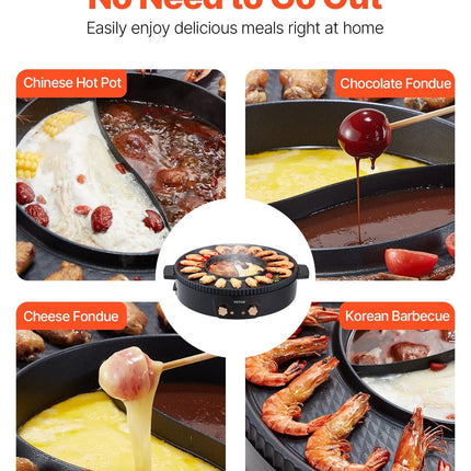 Hot Pot with Grill 1800W 2-in-1 Electric Smokeless Grill and Hot Pot.