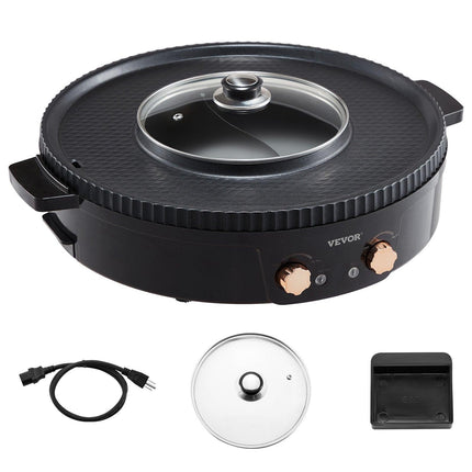 Hot Pot with Grill 1800W 2-in-1 Electric Smokeless Grill and Hot Pot.